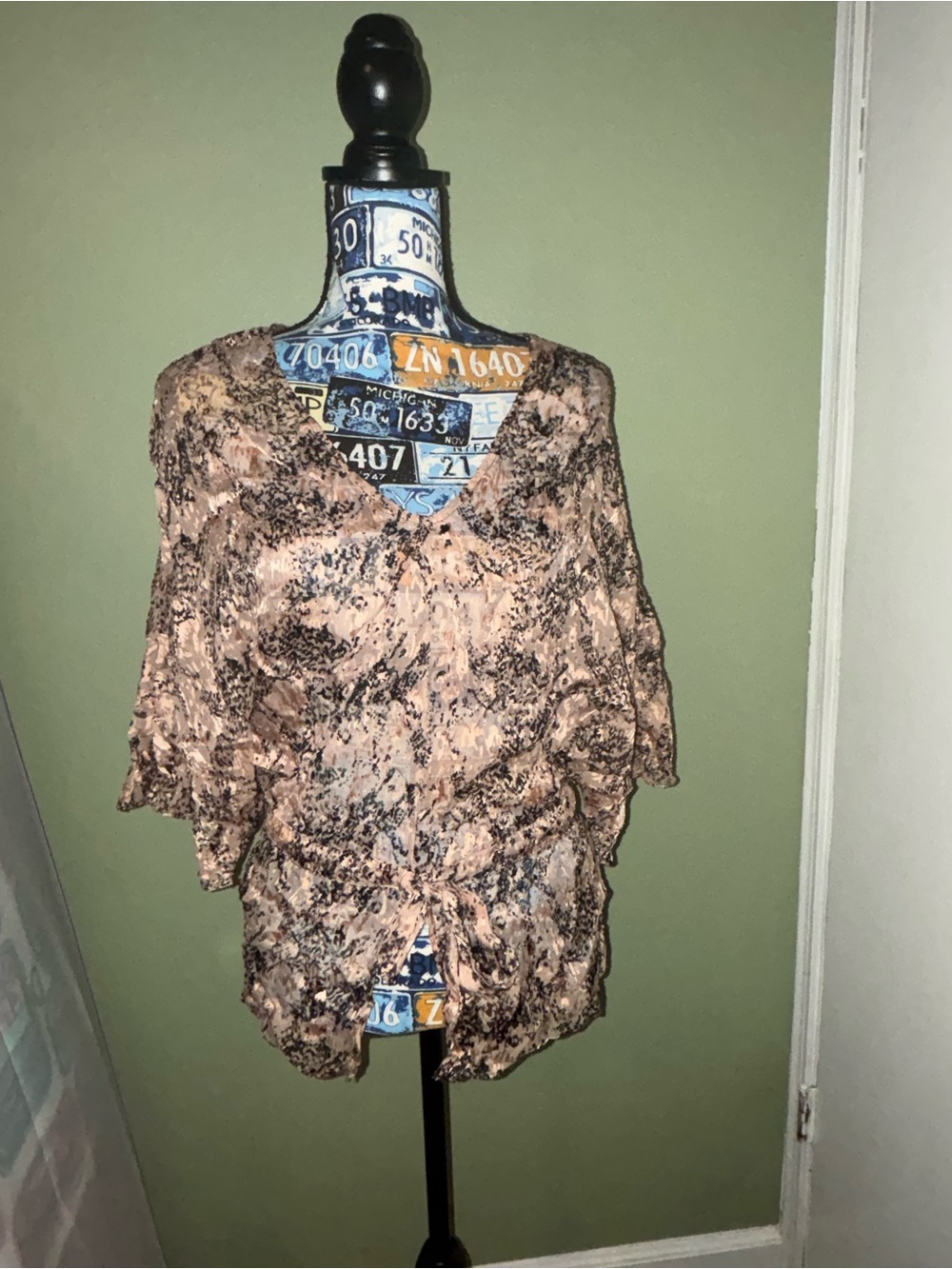 Parker Sheer Silk blend  V-Neck Blouse